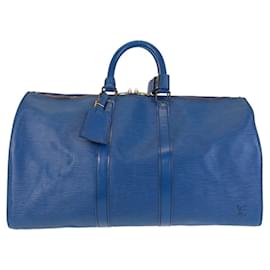 Louis Vuitton-Louis Vuitton Epi Keepall 45 Travel Bag M42975-Blue