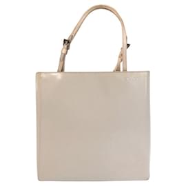 Prada-Prada Patent Leather Handbag Mini Tote-White