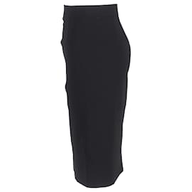 Dolce & Gabbana- Dolce & Gabbana Midi Pencil Skirt in Black Wool-Black