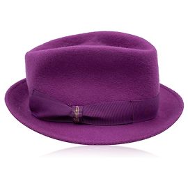 Borsalino Lila Filzhut mit Band Einheitsgröße Lila