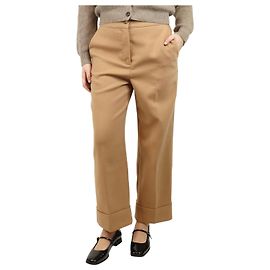 SéZane Pantalon large en daim camel - taille UK 10 Marron