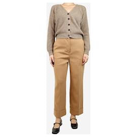 SéZane-Camel Damon wide-leg trousers - size UK 10-Brown