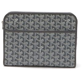 Goyard Jubans MM Clutch Coated Canvas Leather Grey