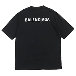 Balenciaga-Balenciaga Logo Print Oversized T-Shirt Black XS-Black