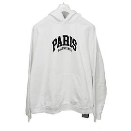 Sudadera ancha con logo Balenciaga Cities Paris Blanco