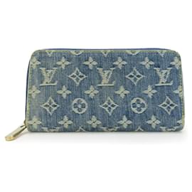 Louis Vuitton-Louis Vuitton Monogram Denim Leather Zippy Wallet-Blue