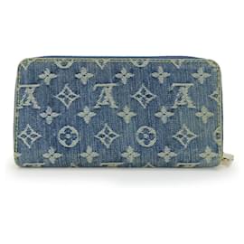 Louis Vuitton-Louis Vuitton Monogram Denim Leather Zippy Wallet-Blue