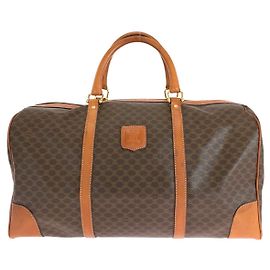 Céline Celine Vintage Macadam Boston Bag Brown