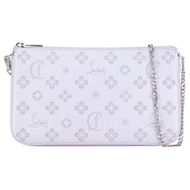 Christian Louboutin-Christian Louboutin Logo Chain Shoulder Bag Purple Leather-Purple