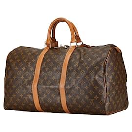 Louis Vuitton-Louis Vuitton Monogram Keepall 50 Boston Bag-Brown