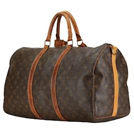 Louis Vuitton-Louis Vuitton Monogram Keepall Bandouliere 50 Bag-Brown