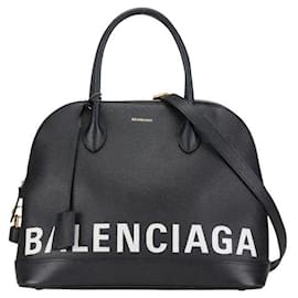 Balenciaga-Balenciaga Ville Top Handle M Leather Bag-Black