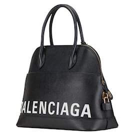 Balenciaga-Balenciaga Ville Top Handle M Leather Bag-Black