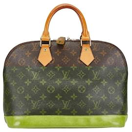 Louis Vuitton-Louis Vuitton Alma PM Handbag Brown PVC Leather-Brown