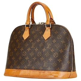 Louis Vuitton-Louis Vuitton Alma PM Handbag Brown PVC Leather-Brown