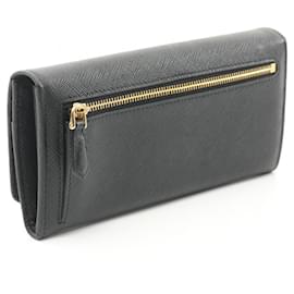 Prada-Prada Saffiano Leather Bifold Long Wallet-Black