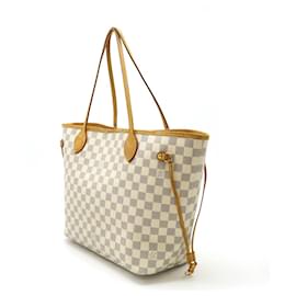 Louis Vuitton-Louis Vuitton Damier Azur Neverfull MM Tote Bag N51107-White