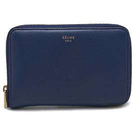 Céline Celine Leather Medium Wallet Indigo Navy Blue