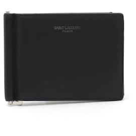 Portafoglio in pelle Yves Saint Laurent con clip per banconote nero Nero