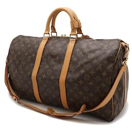 Louis Vuitton-Louis Vuitton Monogram Keepall Bandouliere 50 Travel Bag M41416-Brown