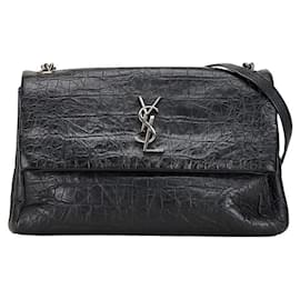 Yves Saint Laurent Sac à bandoulière en cuir avec chaîne YSL West Hollywood Noir