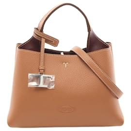 Tod's-Tod's Leather Micro Handbag Brown-Brown