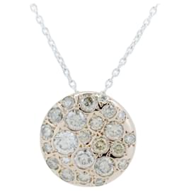 Autre Marque-K18PG/K18WG Diamond Necklace-Golden