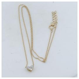 Autre Marque-K18YG Diamond Mysterious Heart Necklace-Golden