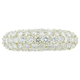 Autre Marque-Diamond Pave Ring 1.40ct K18YG Yellow Gold-Golden