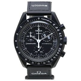 Omega Bio-Ceramic Quartz Speedmaster MoonSwatch Snoopy Watch Black