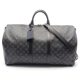 Louis Vuitton Keepall Bandouliere 55 Boston Bag M40605 Black