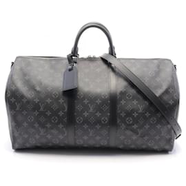 Louis Vuitton-Louis Vuitton Keepall Bandouliere 55 Boston Bag M40605-Black