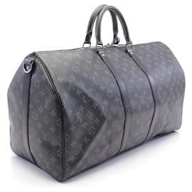 Louis Vuitton-Louis Vuitton Keepall Bandouliere 55 Boston Bag M40605-Black