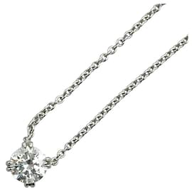 Harry Winston-Harry Winston Platinum Round Cut Solitaire Necklace-Other