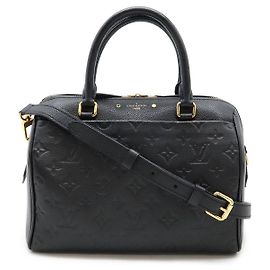 Louis Vuitton Monogram Empreinte Speedy Bandouliere 25 Handbag M42401 Black