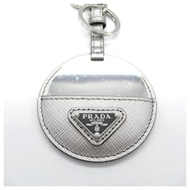 Prada-Prada Saffiano Leather Keyring-Silvery