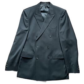 Autre Marque Felix W Double Breasted Black Wool Suit Jacket Size 98 Black