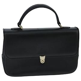 Autre Marque-Burberrys Hand Bag Leather Black Auth ep6553-Black