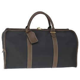 Alfred Dunhill Dunhill Boston Bag Lona Recubierta Gris Marrón Auth 99418 Castaño