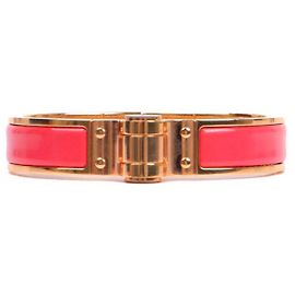 HERMÈS - Pulseira Hinge da Hermès em Esmalte Coral (T0) Rosa