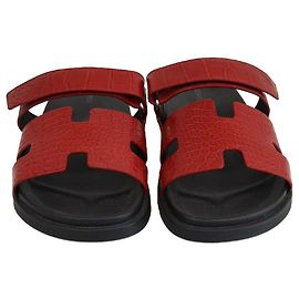 Hermès Sandalias Chypre de cocodrilo Hermes Braise Otro