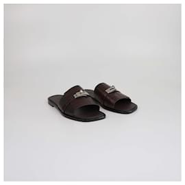 Hermès-HERMES Flats T.EU  Leather-Brown