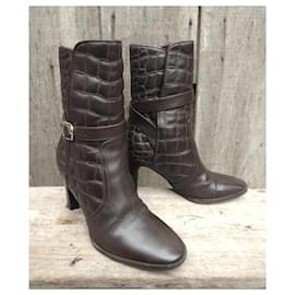 Hermès-Ankle Boots-Dark brown