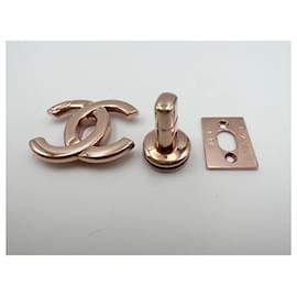 Chanel-CHANEL closure CC turnlock rose gold-Pink,Golden