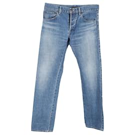 Prada- Prada Mid-Waist Straight-Leg Jeans in Blue Cotton Denim-Blue,Light blue