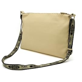 Fendi-Sac à épaule en cuir Fendi Selleria 8BT093-Marron,Beige