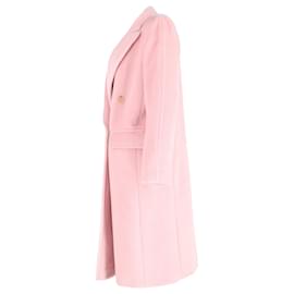 Max Mara- Max Mara Double-Breasted Coat in Pink Wool-Pink