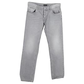 Prada- Prada Mid-Waist Straight-Leg Jeans in Grey Cotton Denim-Grey