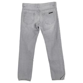 Prada- Prada Mid-Waist Straight-Leg Jeans in Grey Cotton Denim-Grey