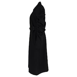 Dries Van Noten- Dries Van Noten Belted Raglan Sleeve Coat in Black Wool-Black